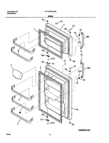 03 - Doors parts for Frigidaire Refrigerator FRT18KB2CW0 from AppliancePartsPros.com