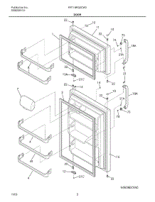 03 - Door parts for Frigidaire Refrigerator FRT18KG3CW2 from AppliancePartsPros.com