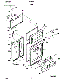 02 - Door parts for Frigidaire Refrigerator FRT18PRGD1 from AppliancePartsPros.com