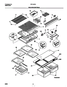 04 - Shelves / Controls parts for Frigidaire Refrigerator FRT18RRCD2 from AppliancePartsPros.com