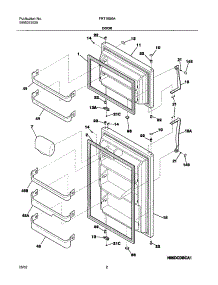 03 - Door parts for Frigidaire Refrigerator FRT18S6AW7 from AppliancePartsPros.com