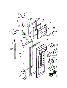 02 - Door parts for Frigidaire Refrigerator FRT20NGCD1 from AppliancePartsPros.com