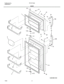 03 - Door parts for Frigidaire Refrigerator FRT21FG3CW1 from AppliancePartsPros.com