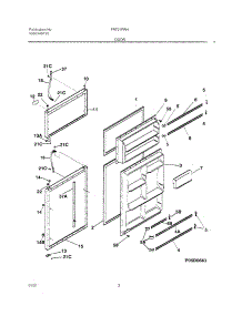 03 - Door parts for Frigidaire Refrigerator FRT21PRHD7 from AppliancePartsPros.com