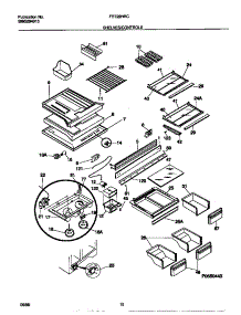 05 - Shelves / Controls parts for Frigidaire Refrigerator FRT22NRCD1 from AppliancePartsPros.com
