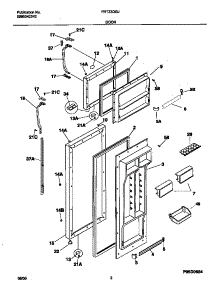 02 - Door parts for Frigidaire Refrigerator FRT22QGJB3 from AppliancePartsPros.com