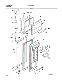 02 - Doors parts for Frigidaire Refrigerator FRT22QRGW1 from AppliancePartsPros.com