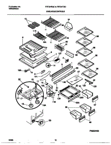 04 - Shelves & Controls parts for Frigidaire Refrigerator FRT24RGCB0 from AppliancePartsPros.com