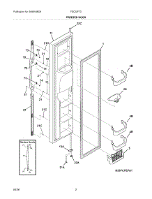 03 - Freezer Door parts for Frigidaire Refrigerator FSC23F7DW8 from AppliancePartsPros.com