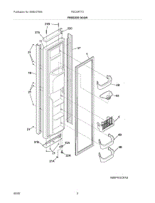 03 - Freezer Door parts for Frigidaire Refrigerator FSC23F7TDS5 from AppliancePartsPros.com