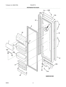 05 - Refrigerator Door parts for Frigidaire Refrigerator FSC23F7TDW5 from AppliancePartsPros.com