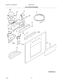 15 - Ice & Water Dispenser parts for Frigidaire Refrigerator GHSC239TDB0 from AppliancePartsPros.com