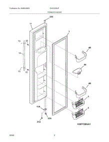 03 - Freezer Door parts for Frigidaire Refrigerator GHSC39EJPB2 from AppliancePartsPros.com