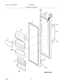 05 - Refrigerator Door parts for Frigidaire Refrigerator GHSC39EJPB2 from AppliancePartsPros.com