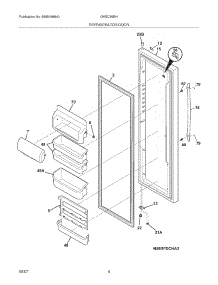 05 - Refrigerator Door parts for Frigidaire Refrigerator GHSC39EHPB1 from AppliancePartsPros.com