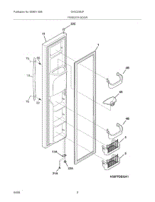 03 - Freezer Door parts for Frigidaire Refrigerator GHSC39EJPW0 from AppliancePartsPros.com
