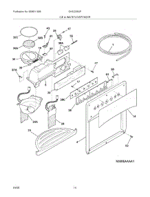 15 - Ice & Water Dispenser parts for Frigidaire Refrigerator GHSC39EJPW0 from AppliancePartsPros.com