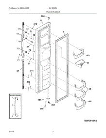 03 - Freezer Door parts for Frigidaire Refrigerator GLHS38EJPW1 from AppliancePartsPros.com
