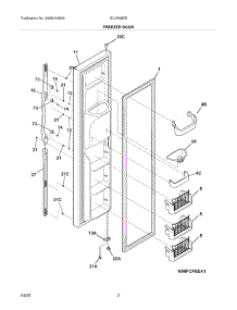 03 - Freezer Door parts for Frigidaire Refrigerator GLHS69EEPB1 from AppliancePartsPros.com