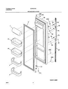 05 - Refrigerator Door parts for Frigidaire Refrigerator GLRS237ZCB2 from AppliancePartsPros.com