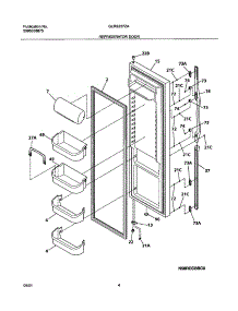 05 - Refrigerator Door parts for Frigidaire Refrigerator GLRS237ZAB2 from AppliancePartsPros.com