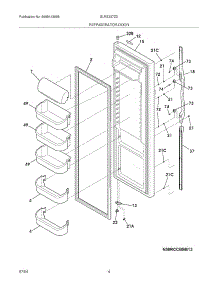 05 - Refrigerator Door parts for Frigidaire Refrigerator GLRS237ZDQ0 from AppliancePartsPros.com