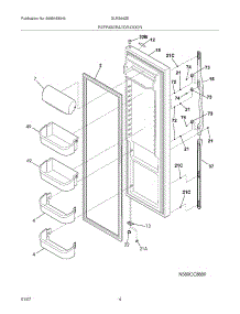 05 - Refrigerator Door parts for Frigidaire Refrigerator GLRS64ZEBA from AppliancePartsPros.com