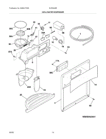 15 - Ice & Water Dispenser parts for Frigidaire Refrigerator GLRS64ZEQ4 from AppliancePartsPros.com