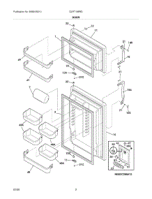 03 - Door parts for Frigidaire Refrigerator GLRT188WDW0 from AppliancePartsPros.com