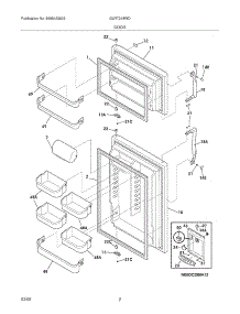 03 - Door parts for Frigidaire Refrigerator GLRT218WDB3 from AppliancePartsPros.com