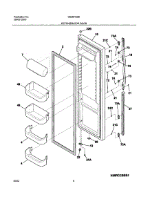 05 - Refrigerator Door parts for Frigidaire Refrigerator GS26HSZBW0 from AppliancePartsPros.com