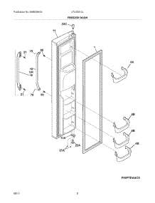 03 - Freezer Door parts for Frigidaire Refrigerator LFUS2613LM3 from AppliancePartsPros.com