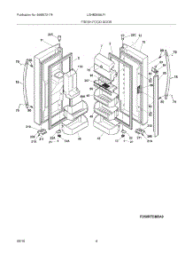 05 - Fresh Food Door parts for Frigidaire Refrigerator LGHB2869LF1 from AppliancePartsPros.com