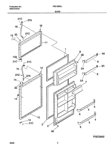 Door parts for Frigidaire Refrigerator OEMF1-FRT18RRJD1 from AppliancePartsPros.com