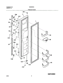 03 - Freezer Door parts for Frigidaire Refrigerator NGS23ZZAQ3 from AppliancePartsPros.com
