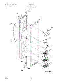 03 - Freezer Door parts for Frigidaire Refrigerator PHS69EHSS1 from AppliancePartsPros.com