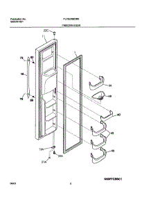 03 - Freezer Door parts for Frigidaire Refrigerator PLHS239ZCB0 from AppliancePartsPros.com