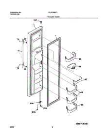 03 - Freezer Door parts for Frigidaire Refrigerator PLHS268ZCB2 from AppliancePartsPros.com