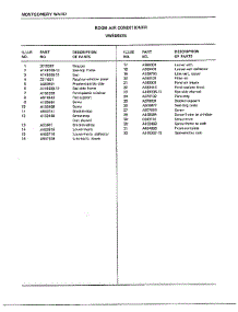 Room Air Conditioner Page 2 parts for Frigidaire Air Conditioner 5057B from AppliancePartsPros.com