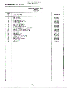Room Air Conditioner Page 2 parts for Frigidaire Air Conditioner 5127A from AppliancePartsPros.com