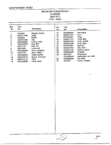 Room Air Conditioner Page 2 parts for Frigidaire Air Conditioner 5144000B from AppliancePartsPros.com
