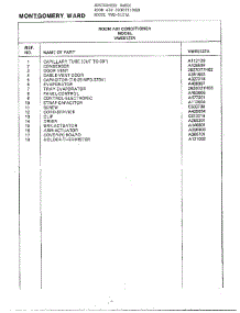 Room Air Conditioner Page 4 parts for Frigidaire Air Conditioner 5127A from AppliancePartsPros.com