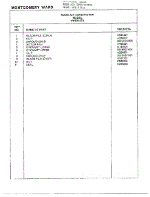 Room Air Conditioner Page 6 parts for Frigidaire Air Conditioner 5127A from AppliancePartsPros.com