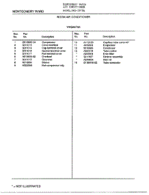 Room Air Conditioner Page 6 parts for Frigidaire Air Conditioner 5078A from AppliancePartsPros.com
