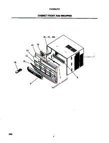 02 - Cabinet Front And Wrapper parts for Frigidaire Air Conditioner FAC064J7A1 from AppliancePartsPros.com