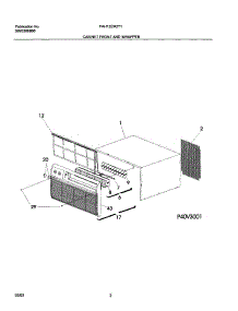 03 - Cabinet Front And Wrapper parts for Frigidaire Air Conditioner FAH12EM2T1 from AppliancePartsPros.com