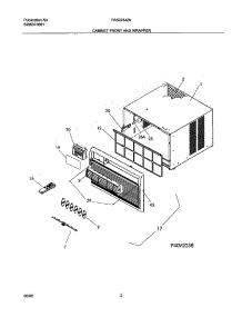 03 - Cabinet Front & Wrapper parts for Frigidaire Air Conditioner FAS225J2A4 from AppliancePartsPros.com