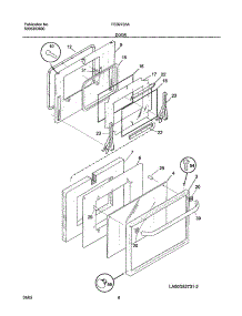 07 - Door parts for Frigidaire Oven FEB27S5ABB from AppliancePartsPros.com