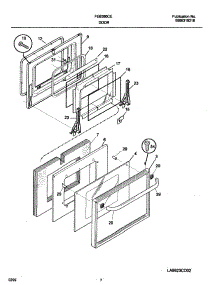 08 - Door parts for Frigidaire Oven FEB386CESG from AppliancePartsPros.com