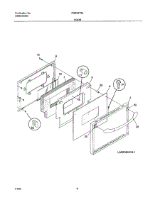 09 - Door parts for Frigidaire Oven FGB24T3ABA from AppliancePartsPros.com